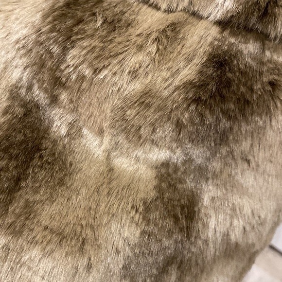 INC Swing coat NWT 3/4 sleeve faux fur by International Concept Brown Size Large - Picture 4 of 15